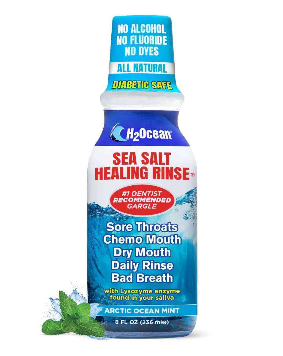H2Ocean Arctic Ocean Rinse Mouthwash 8 Fl Oz | Alcohol & Fluoride Free, Sea Salt & Xylitol for Oral Healing - main product image