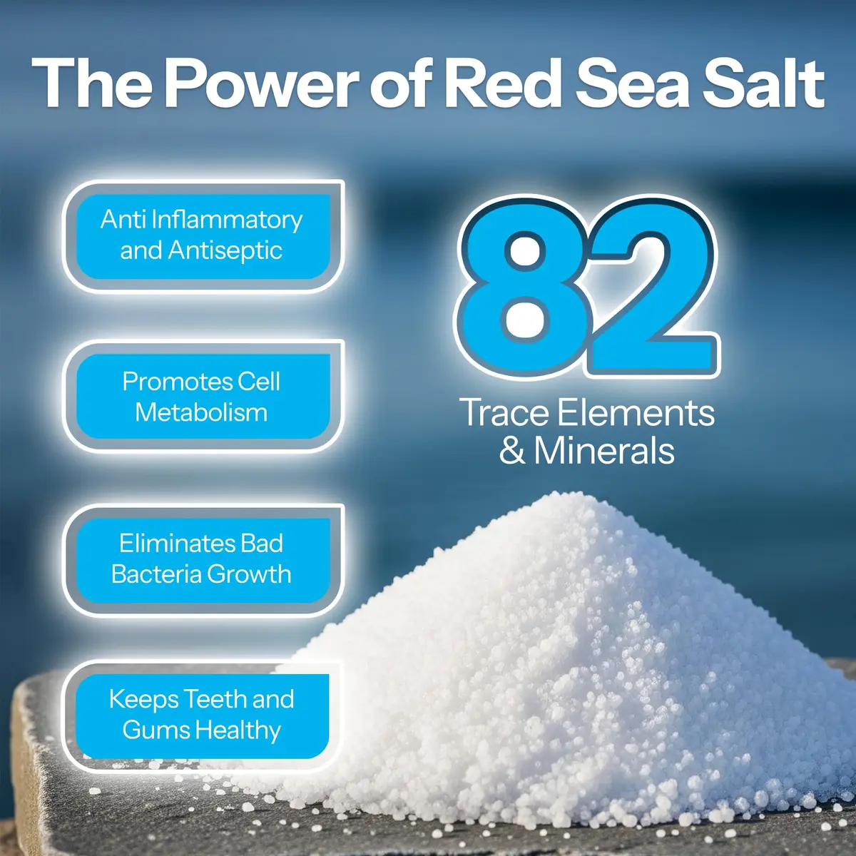 H2Ocean Healing Rinse Natural Sea Salt Mouthwash Arctic Ocean Mint | Alcohol & Fluoride-Free Oral Care for Oral Piercings & Gums - view 3