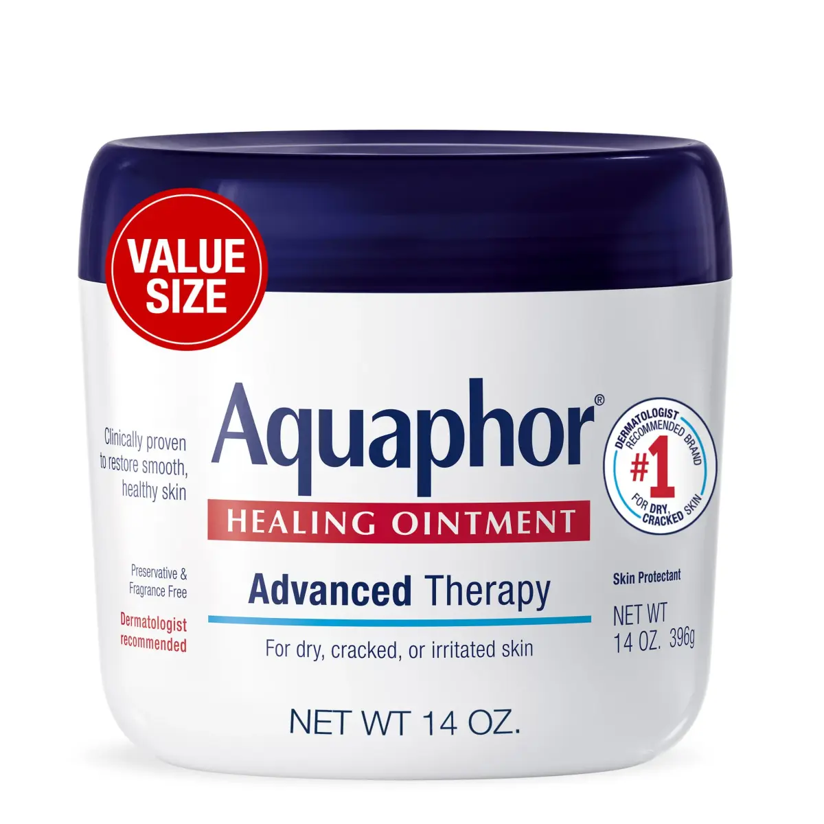 Aquaphor Advanced Therapy Healing Ointment Skin Protectant 400g (14 OZ) | Clinically Proven for Dry, Cracked Skin Relief - main product image