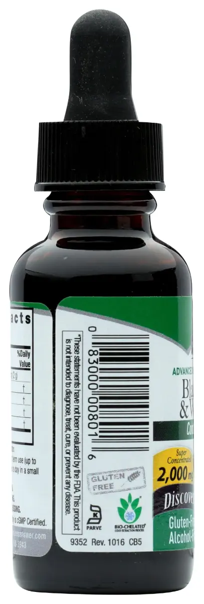 Nature's Answer Black Walnut & Wormwood 1 oz (30ml) Liquid Extract | Promotes Digestion & Healthy Microbiome - view 5