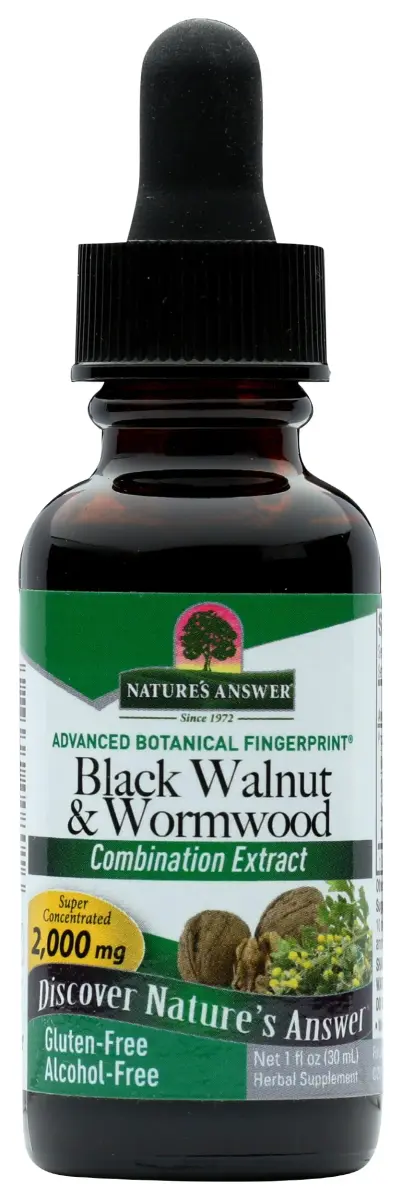 Nature's Answer Black Walnut & Wormwood 1 oz (30ml) Liquid Extract | Promotes Digestion & Healthy Microbiome - main product image