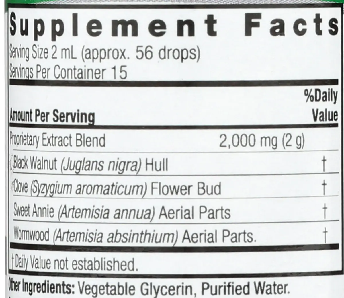Nature's Answer Black Walnut & Wormwood 1 oz (30ml) Liquid Extract | Promotes Digestion & Healthy Microbiome - view 3