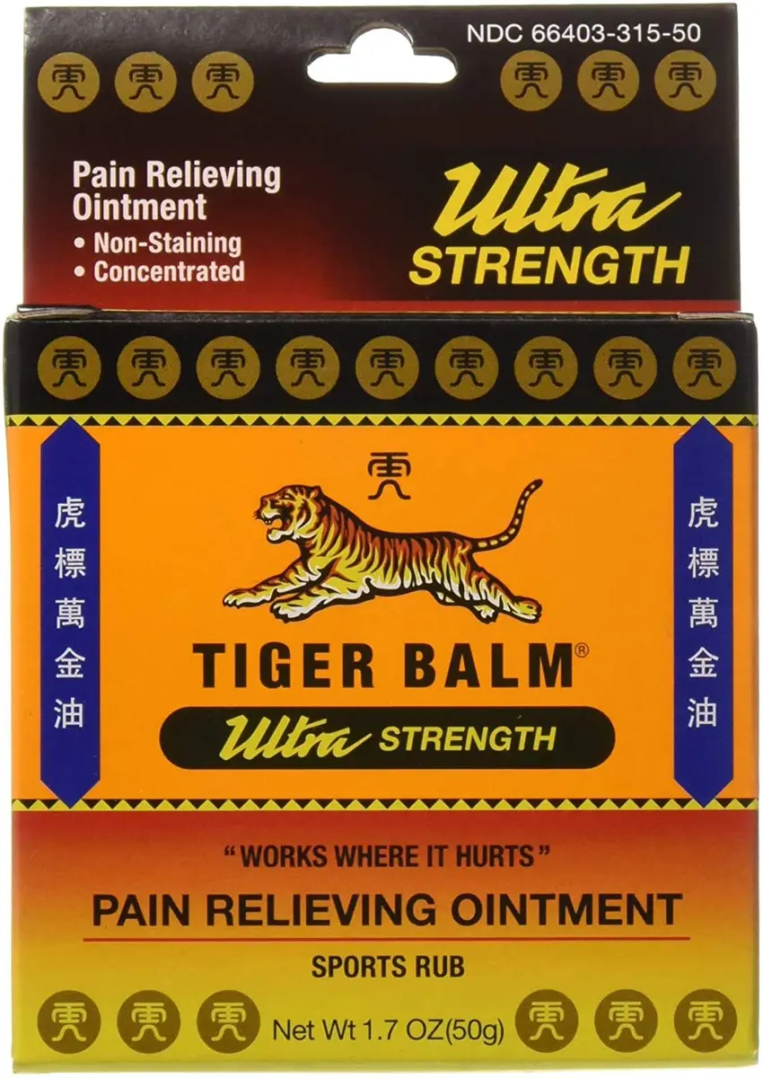 Tiger Balm Ultra Strength Pain Relieving Ointment 50g (1.7 Oz) | Non-Staining Herbal Rub for Muscle & Joint Pain - main product image