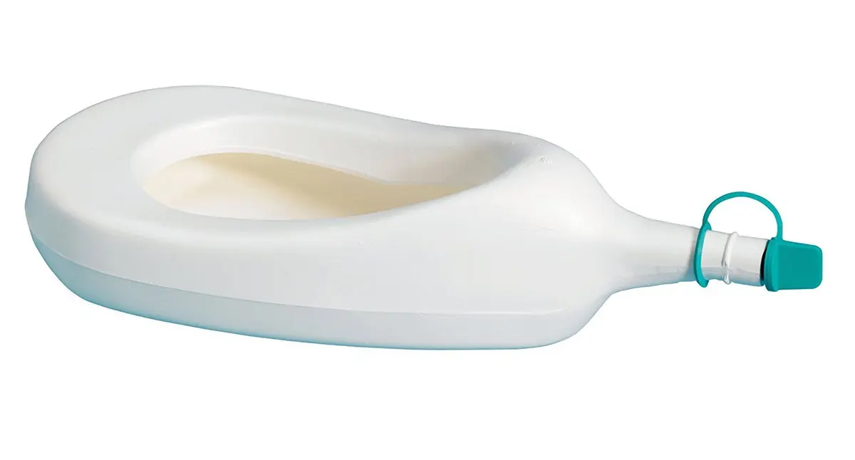 NRS Healthcare Deluxe Female Petal Slipper Urinal 1 Litre | Portable Bedside & Wheelchair Use - main product image