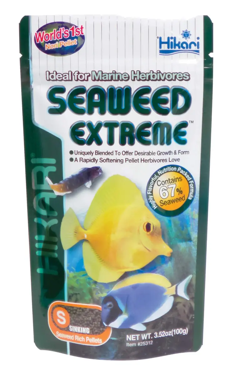 Hikari Seaweed Extreme Fish Food Pellets 100g (3.52 oz) | High Seaweed Content for Herbivorous & Omnivorous Aquarium Fish - main product image