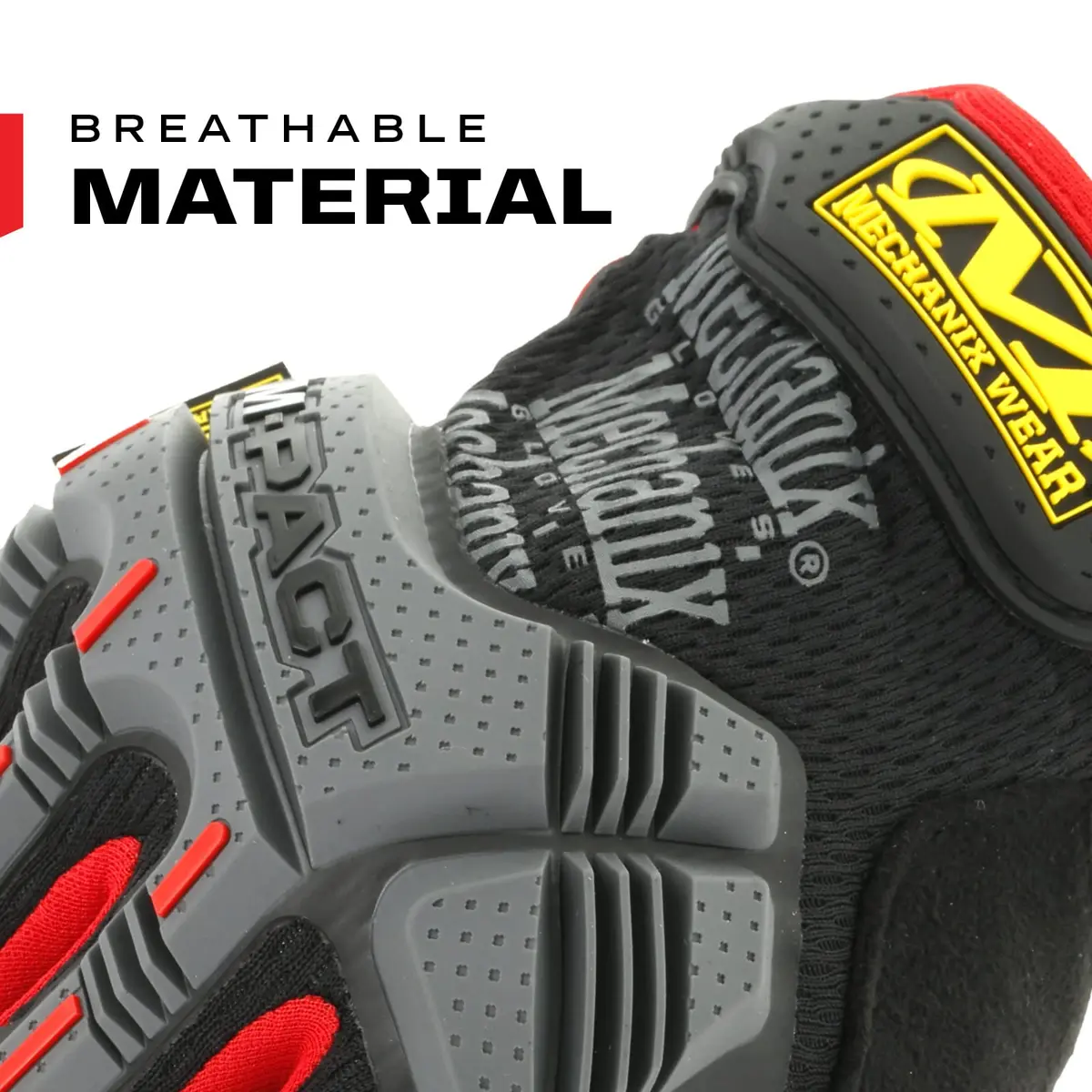 Mechanix Wear M-Pact Impact Resistant Work Gloves - Small - Red/Black | Impact & Vibration Damping - view 6