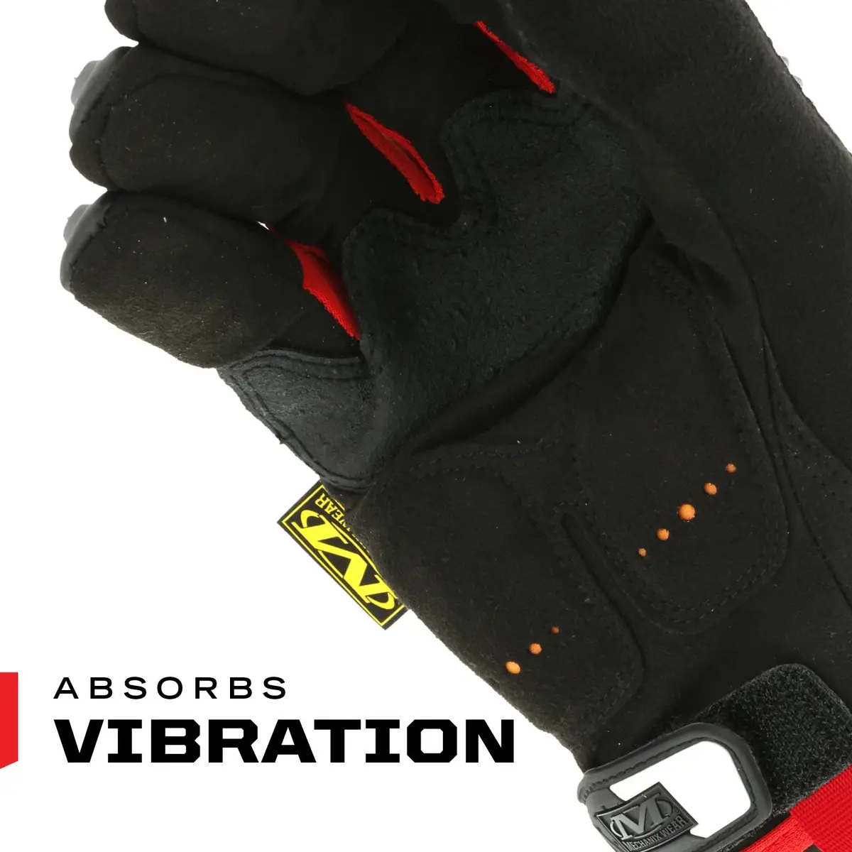 Mechanix Wear M-Pact Impact Resistant Work Gloves - Small - Red/Black | Impact & Vibration Damping - view 4