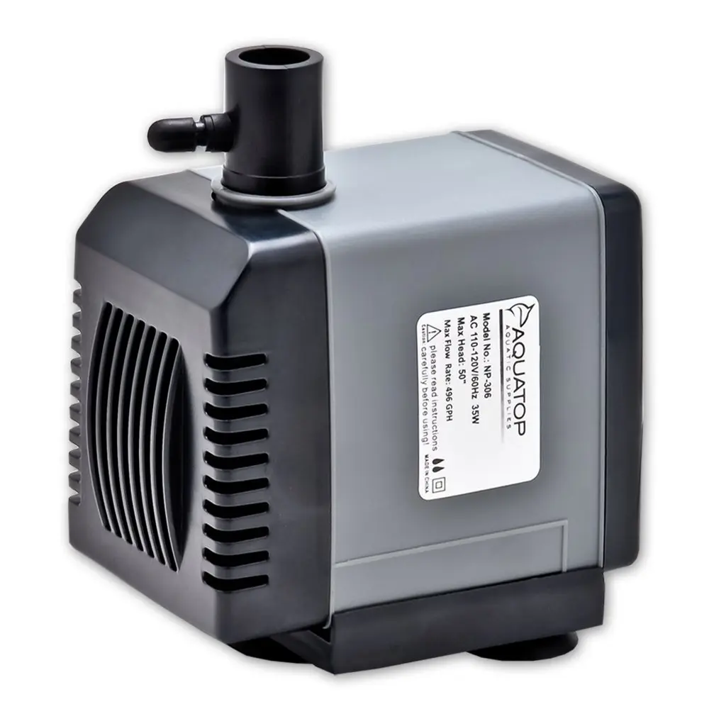 Aquatop NP-306 Submersible Water Pump – 496 GPH Adjustable Flow – Compact Aquarium Pump for Fresh or Saltwater Tanks, Ponds & Fountains – Quiet, Powerful Design - main product image