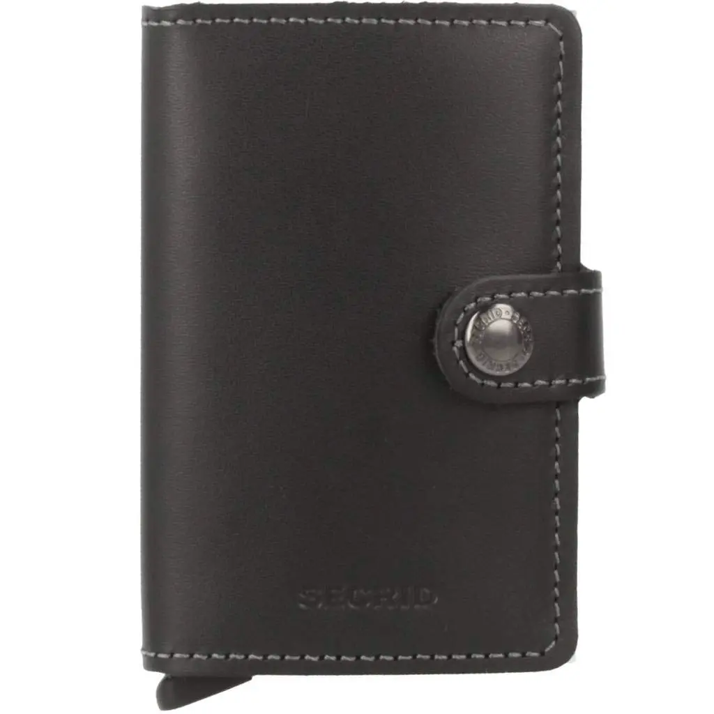 Secrid Miniwallet Leather Card Holder in Black | RFID Protected Compact Wallet (6.5 x 10.2 cm) - main product image