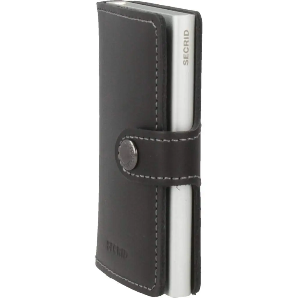 Secrid Miniwallet Leather Card Holder in Black | RFID Protected Compact Wallet (6.5 x 10.2 cm) - view 2