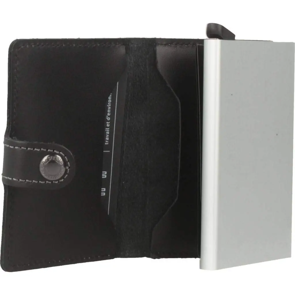 Secrid Miniwallet Leather Card Holder in Black | RFID Protected Compact Wallet (6.5 x 10.2 cm) - view 3