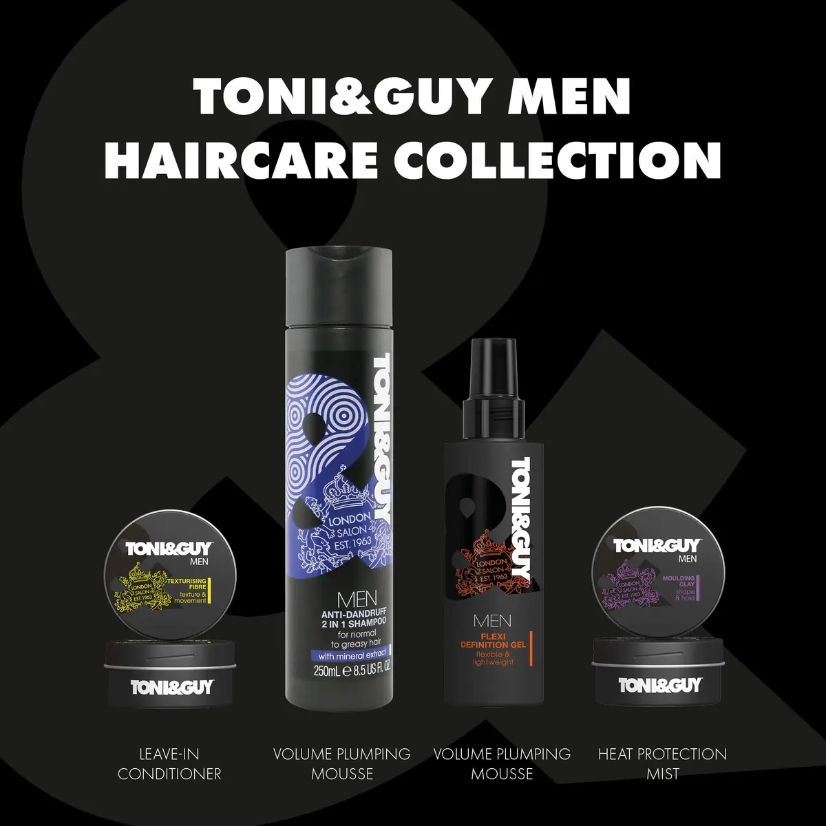 TONI&GUY Men 2 In 1 Anti-Dandruff Shampoo & Conditioner 250ml | Cleansing & Dandruff Relief - view 3