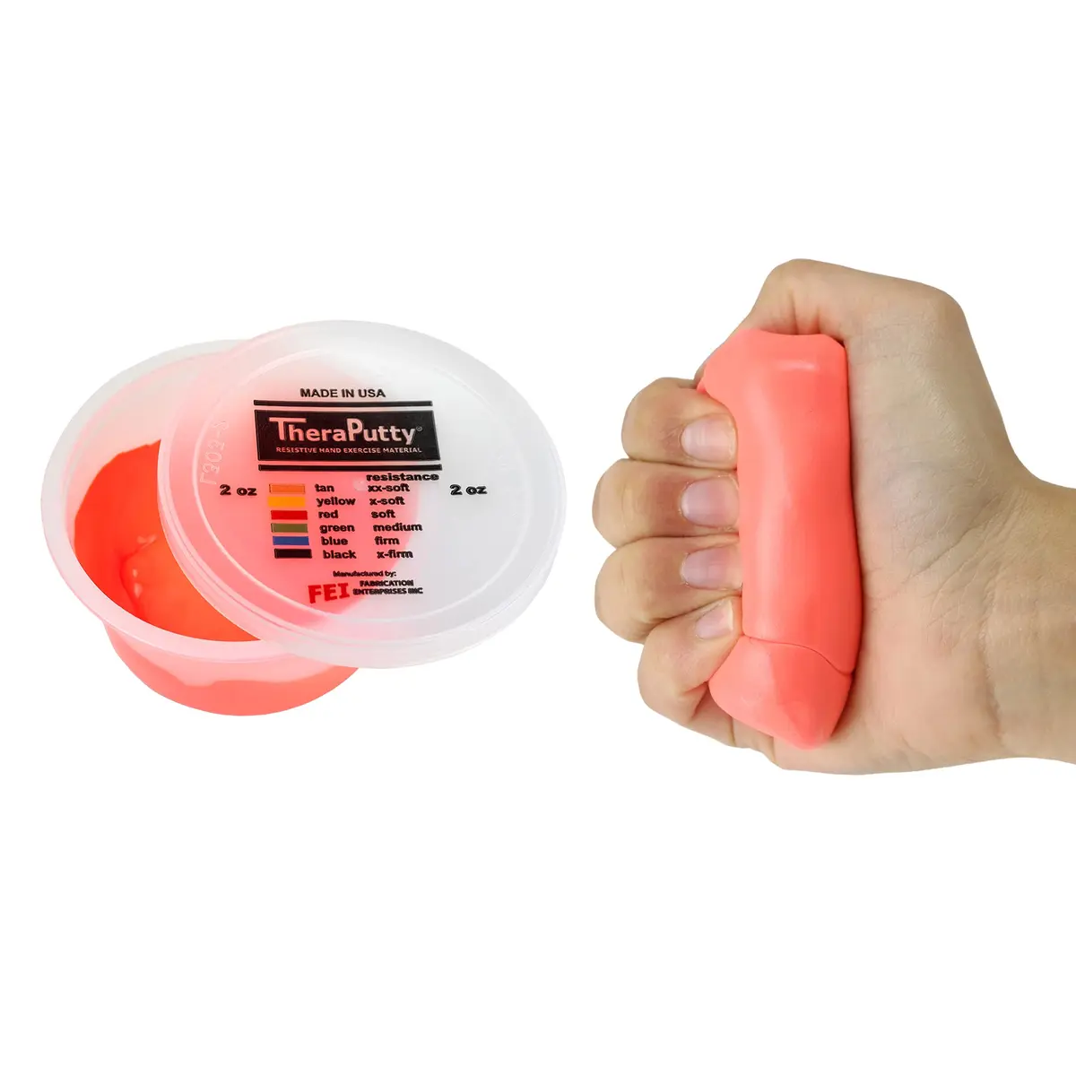 CanDo Theraputty Plus Hand Exercise Putty, 2 oz (57 g) Soft Red | Strengthens Hand Muscles & Improves Fine Motor Skills - main product image