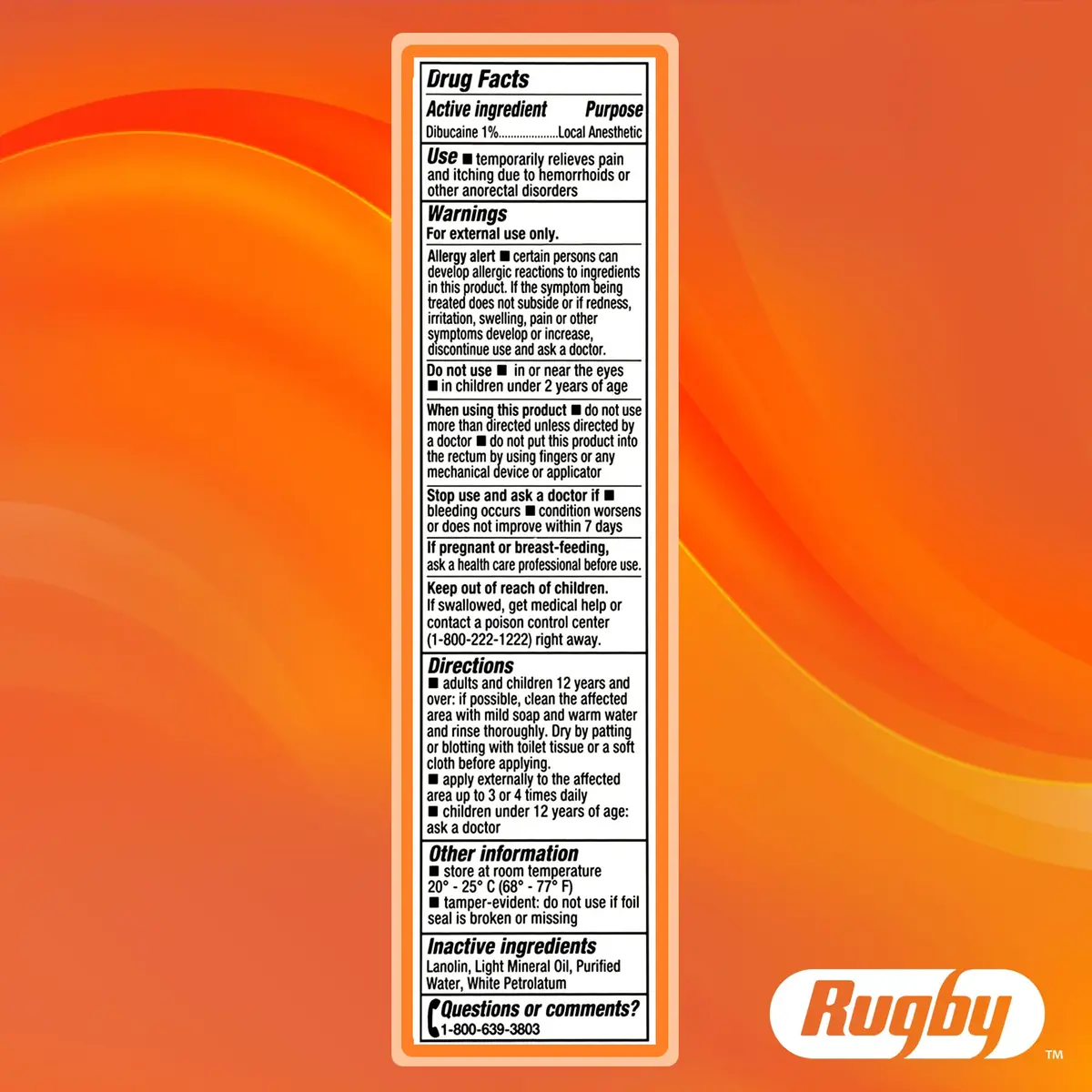 RUGBY LABORATORIES Dibucaine Hemorrhoid Ointment 1% | Fast-Acting Relief for Pain & Itching (70-120 chars) - view 6