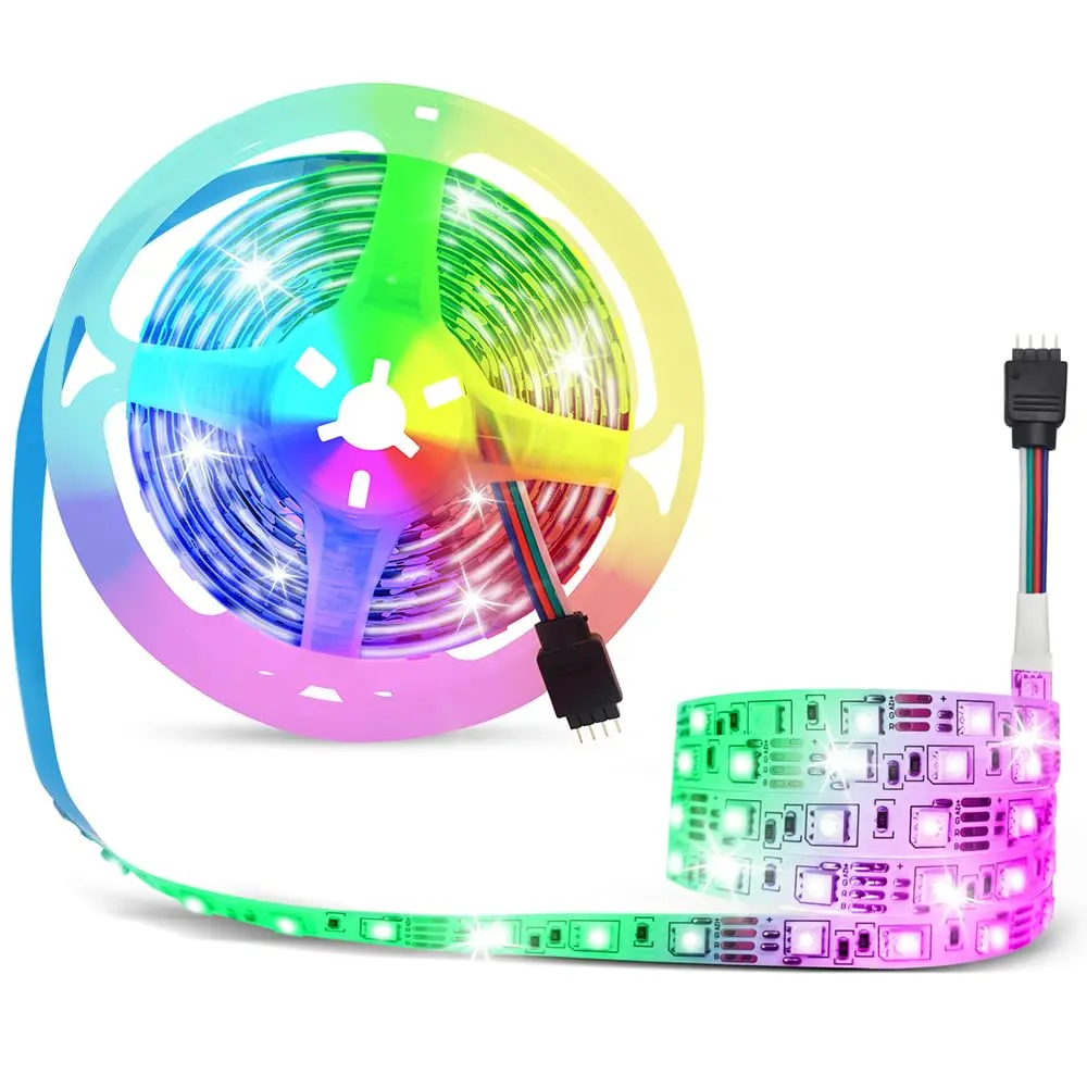 econoLED 12V RGB LED Strip Lights, 16.4ft/5m, Multi-Colors | Color Changing, Non-Waterproof - main product image