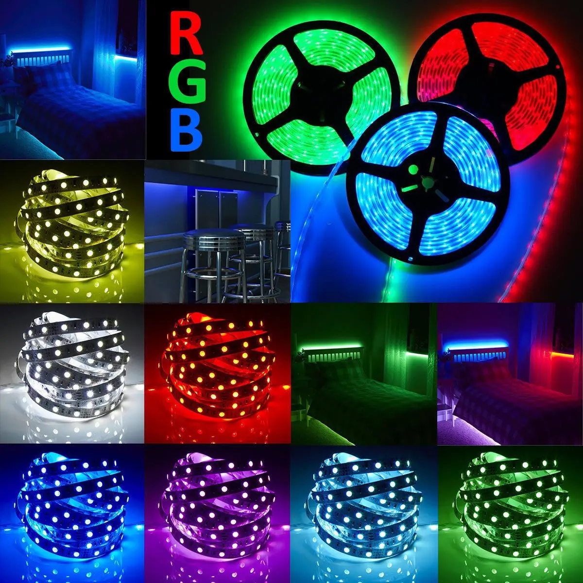 econoLED 12V RGB LED Strip Lights, 16.4ft/5m, Multi-Colors | Color Changing, Non-Waterproof - view 6