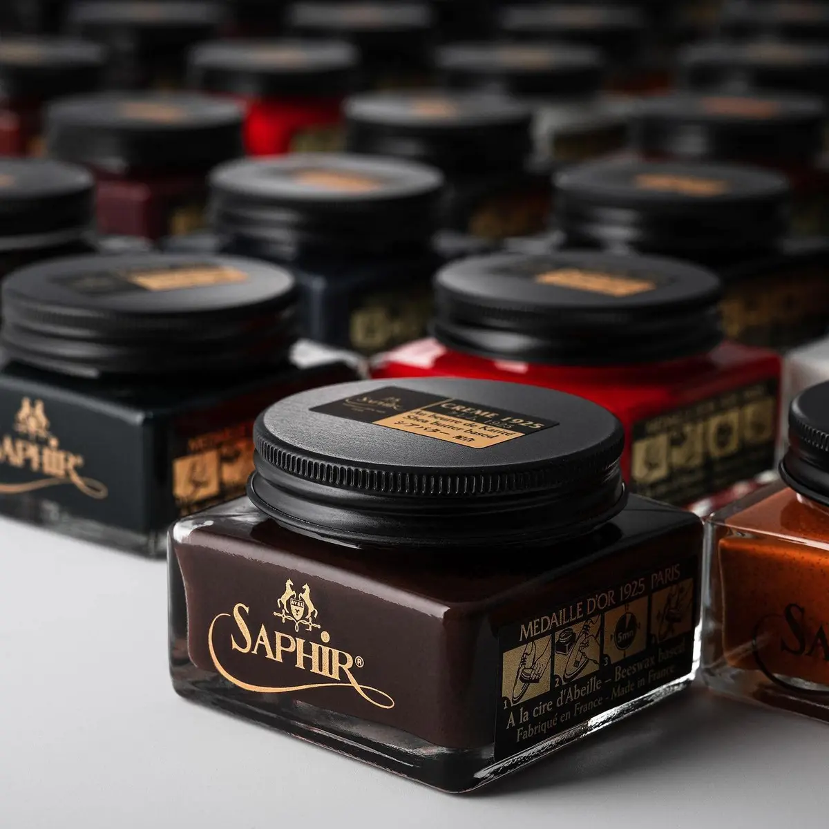 SAPHIR Pommadier Cream 75ml | Natural Leather Shoe Polish & Conditioner for Boots, Handbags - Cognac - view 7