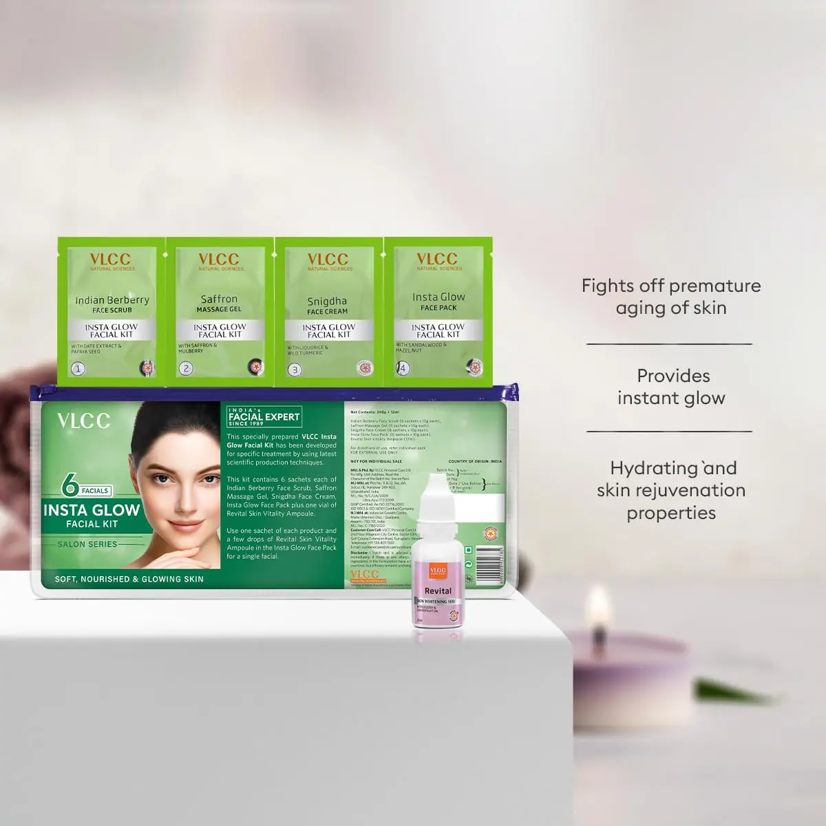 VLCC Salon Series Instaglow Facial Kit 240gm (6 Facials) | Instant Radiance for Special Occasions - view 5
