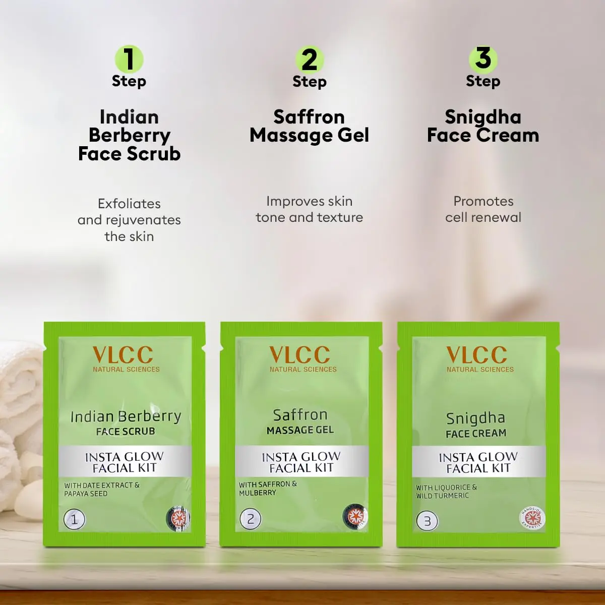 VLCC Salon Series Instaglow Facial Kit 240gm (6 Facials) | Instant Radiance for Special Occasions - view 7