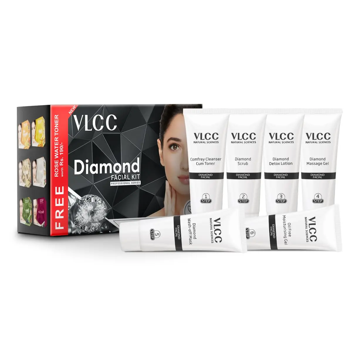 VLCC Diamond Polishing Facial Kit 180g (6.35 oz) | Professional Saloon Series - view 2