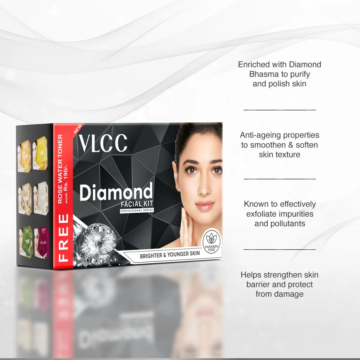 VLCC Diamond Polishing Facial Kit 180g (6.35 oz) | Professional Saloon Series - view 4