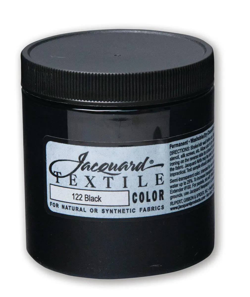 Jacquard Textile Paint Black 236ml (8 Fl Oz) | Permanent Fabric Color for All Fibers - main product image