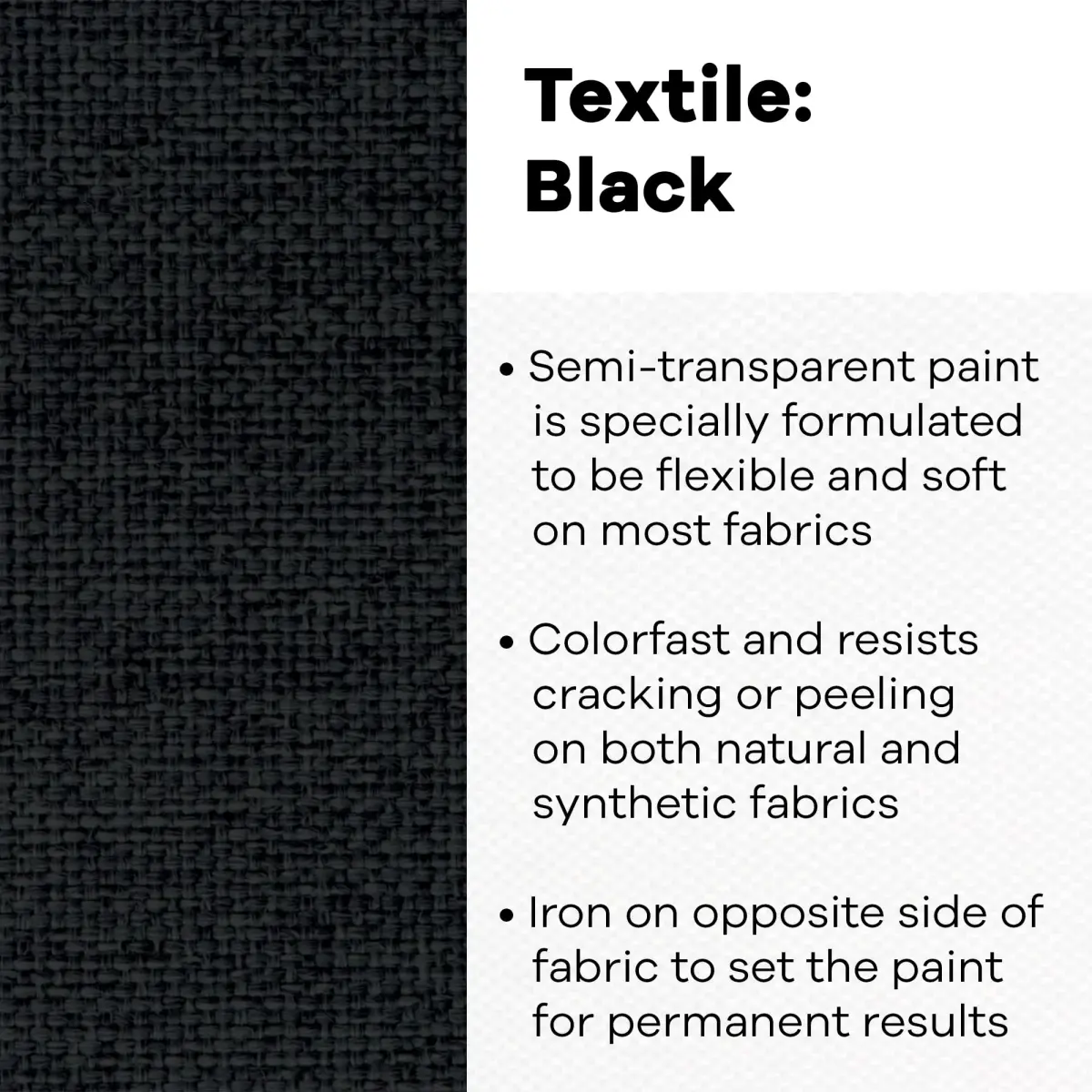 Jacquard Textile Paint Black 236ml (8 Fl Oz) | Permanent Fabric Color for All Fibers - view 2