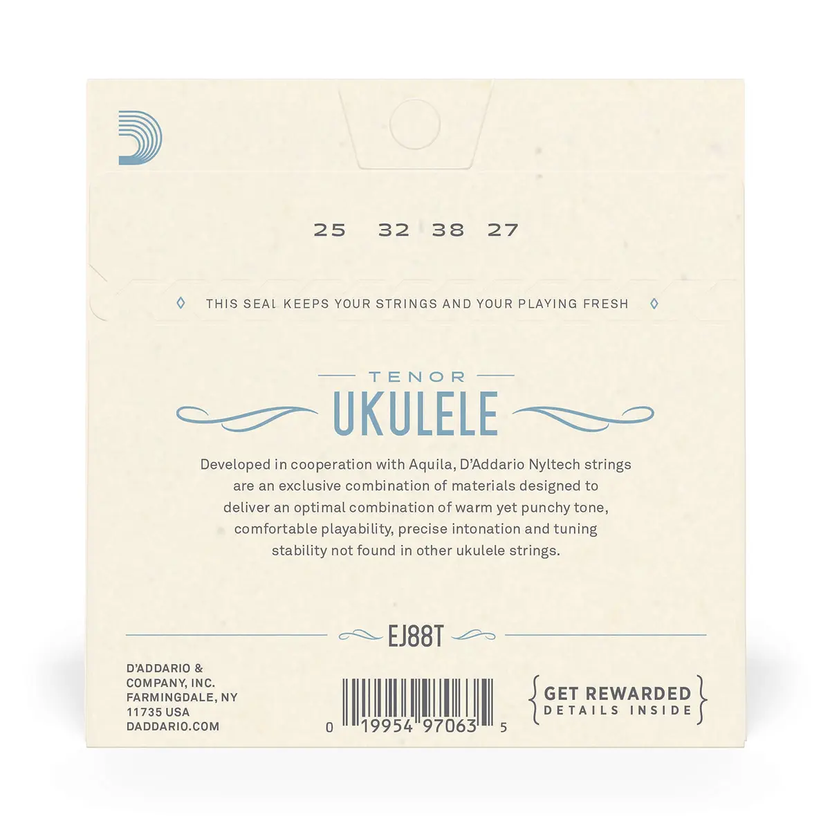 D'Addario Nyltech Tenor Ukulele Strings EJ88T (4-String Set) | Bright, Projecting Tone - view 3