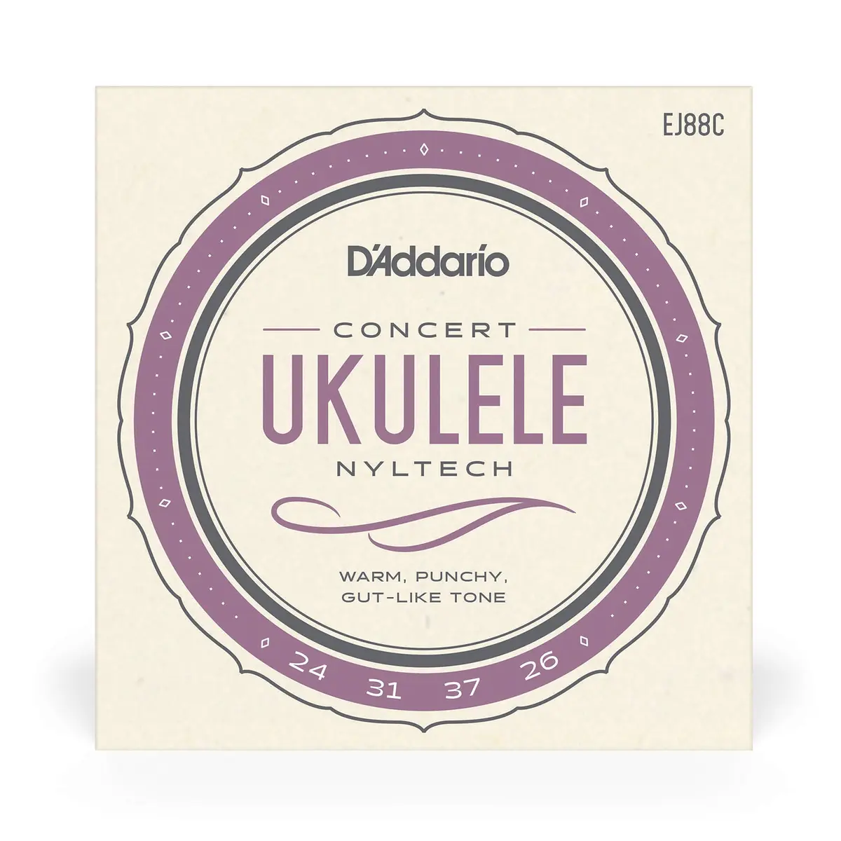 D'Addario Nyltech Concert Ukulele Strings EJ88C (4-String Set) | Bright Tone, Warm Playability, Tuning Stability - view 2