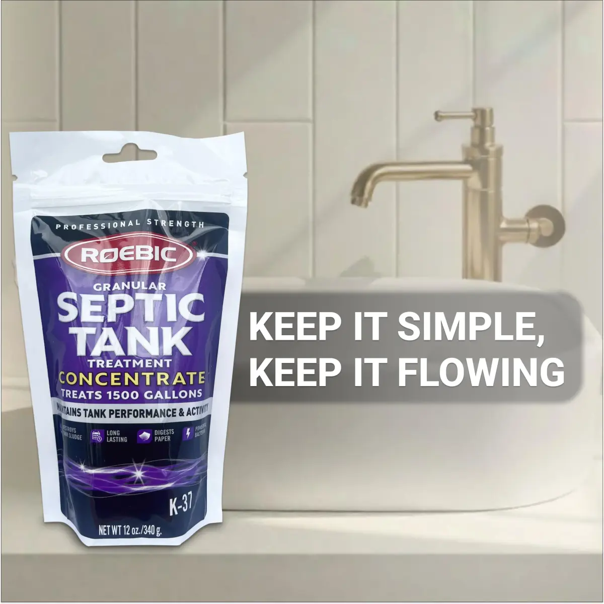 Roebic K-37-BAG Granular Septic Tank Treatment Concentrate 12 oz (340 g) | Digests Waste & Prevents Clogs - view 5
