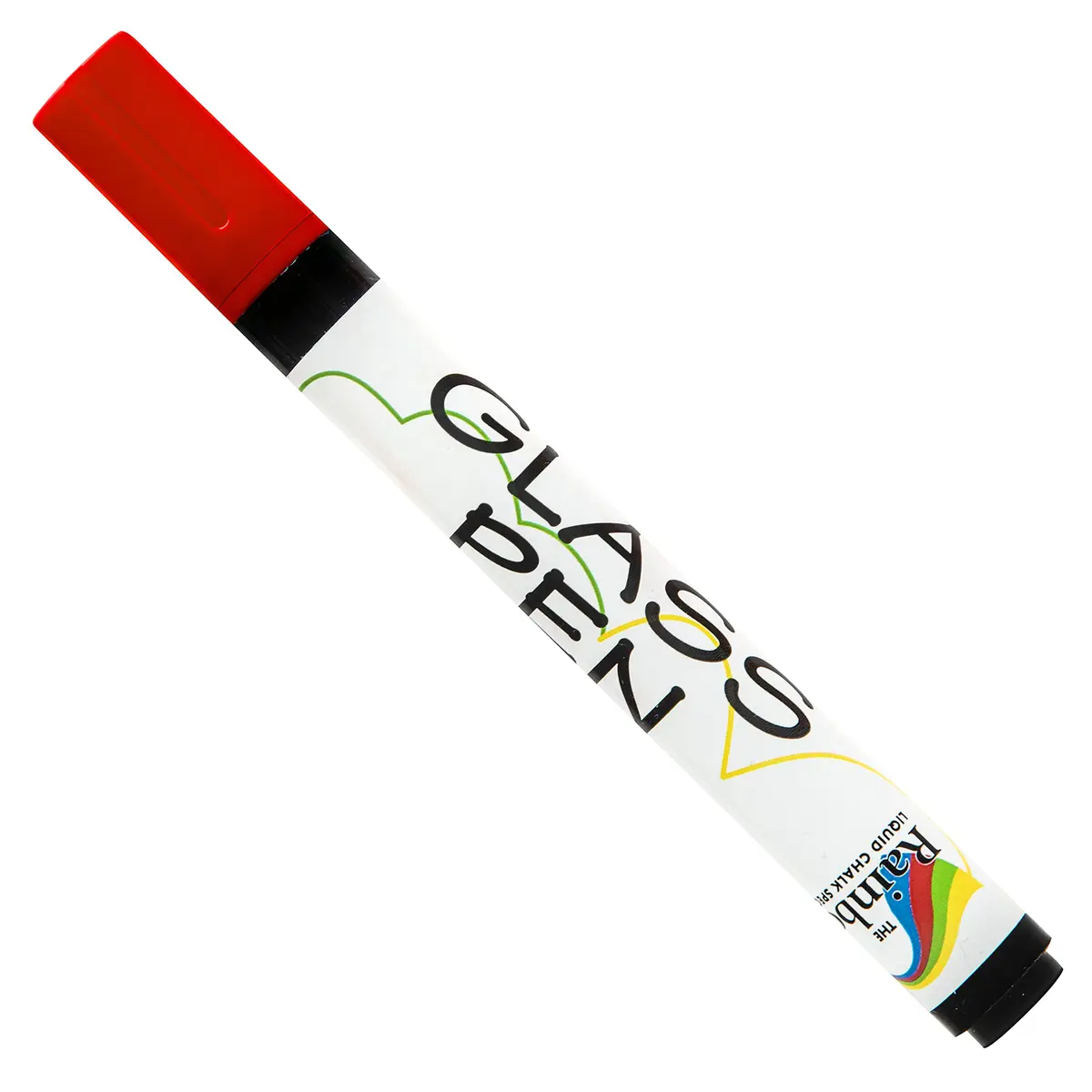 Rainbow Chalk Markers Limited Glass Pen Window Marker Red Fine Tip 5mm (0.2 in) | Non-Toxic Water-Based Ink - main product image