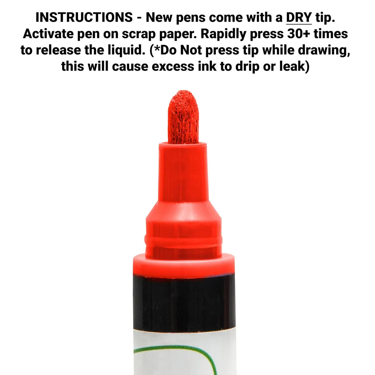 Rainbow Chalk Markers Limited Glass Pen Window Marker Red Fine Tip 5mm (0.2 in) | Non-Toxic Water-Based Ink - view 2