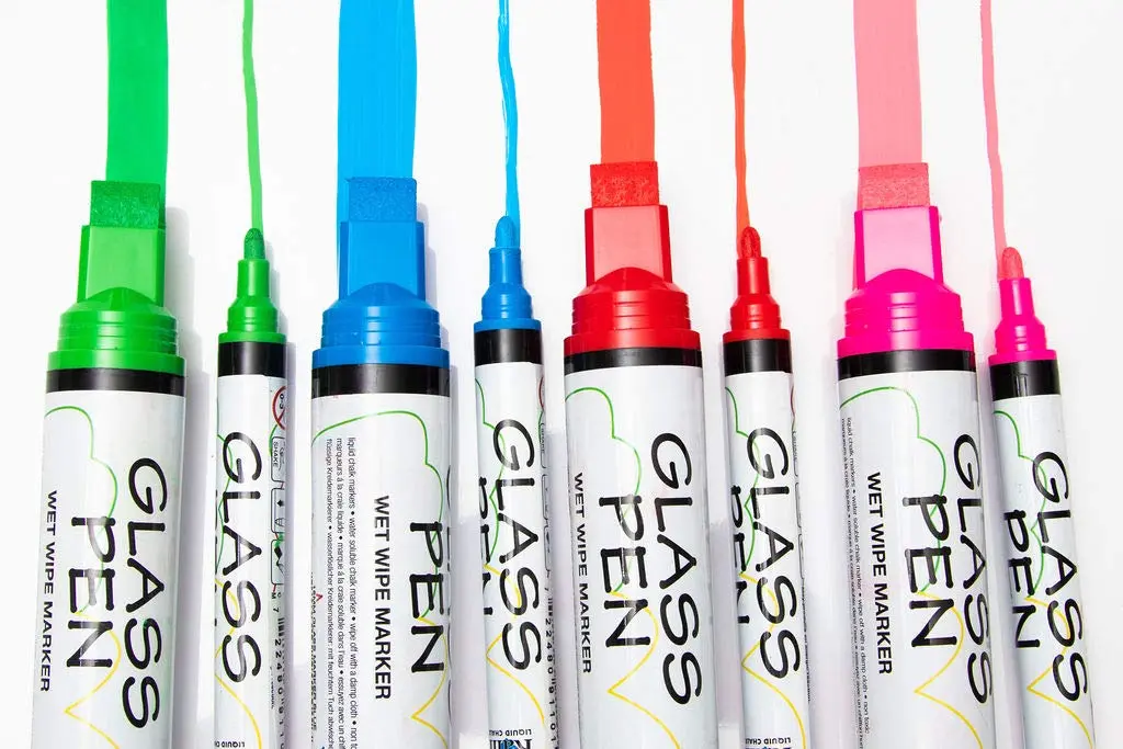 Rainbow Chalk Markers Limited Glass Pen Window Marker Red Fine Tip 5mm (0.2 in) | Non-Toxic Water-Based Ink - view 3