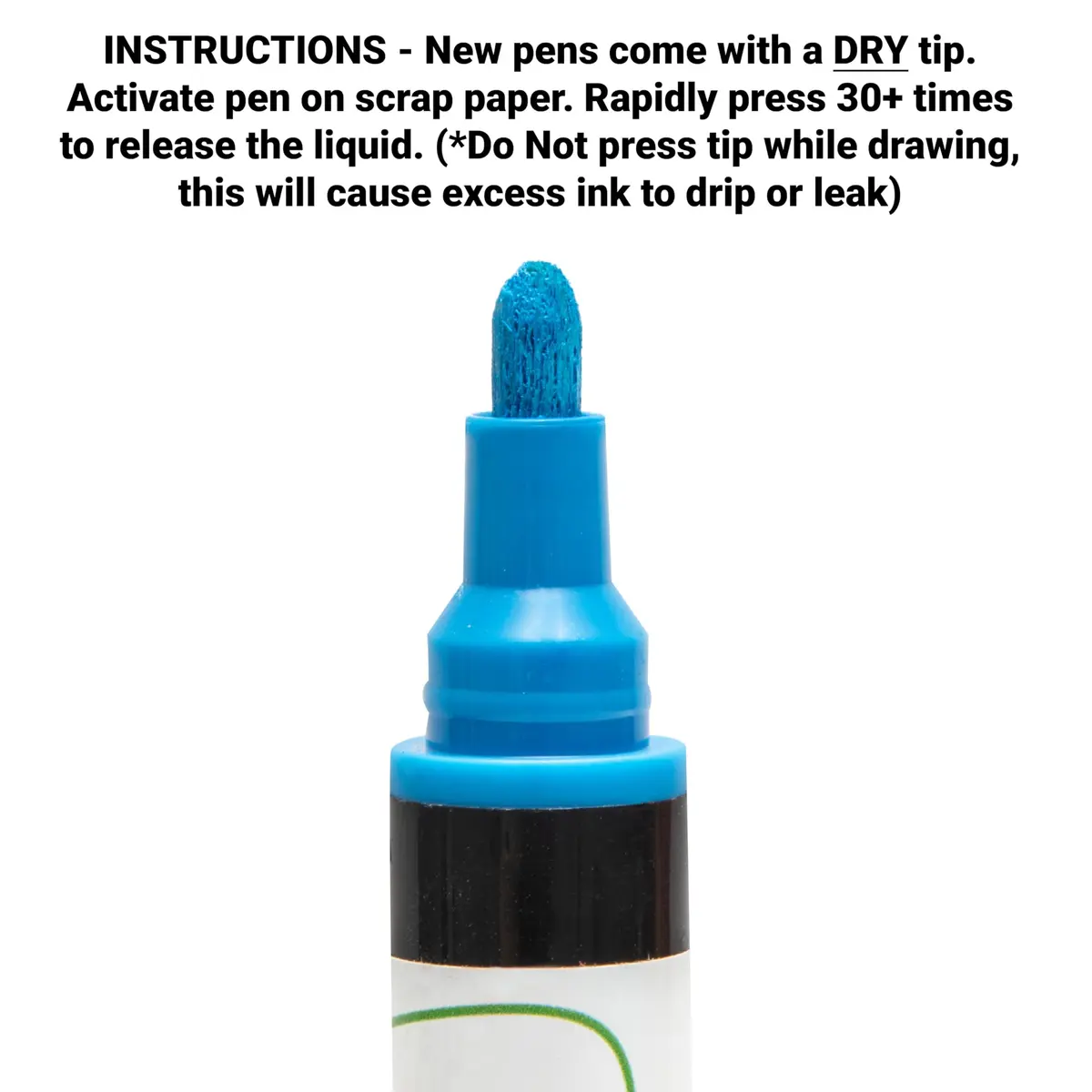 Rainbow Chalk Markers Limited Glass Pen Window Marker Blue Fine Tip | Non-Toxic Water-Based Ink for Glass & Mirrors - view 2