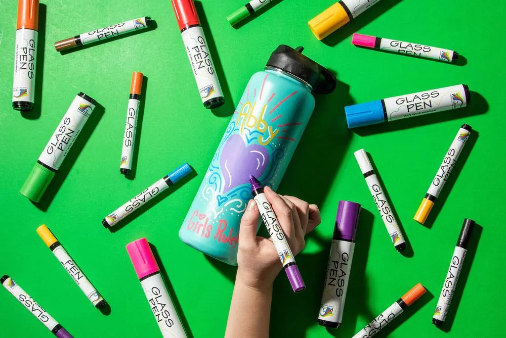 Rainbow Chalk Markers Limited Glass Pen Window Marker Blue Fine Tip | Non-Toxic Water-Based Ink for Glass & Mirrors - view 4