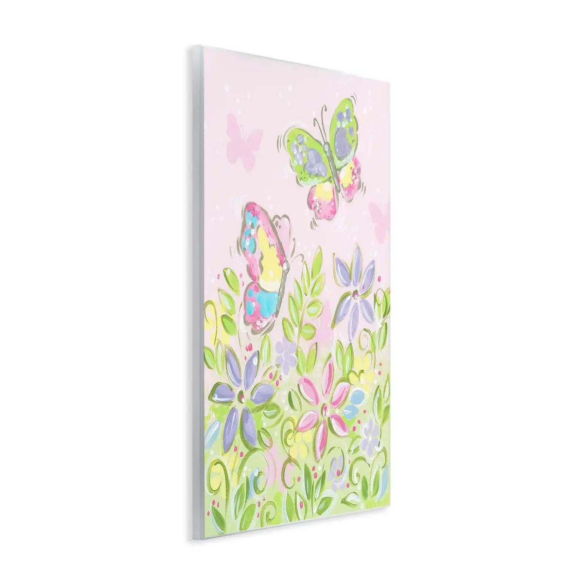 Stupell Industries Pastel Butterflies and Flowers Wall Plaque 10 x 15 | Nursery Wall Decor with Floral & Animal Themes - view 2