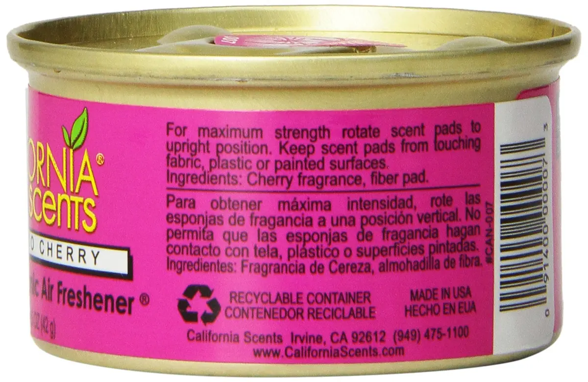 California Scents Coronado Cherry Spillproof Organic Air Freshener 156g (6oz) | 4-Pack, Lasts 60 Days - view 2