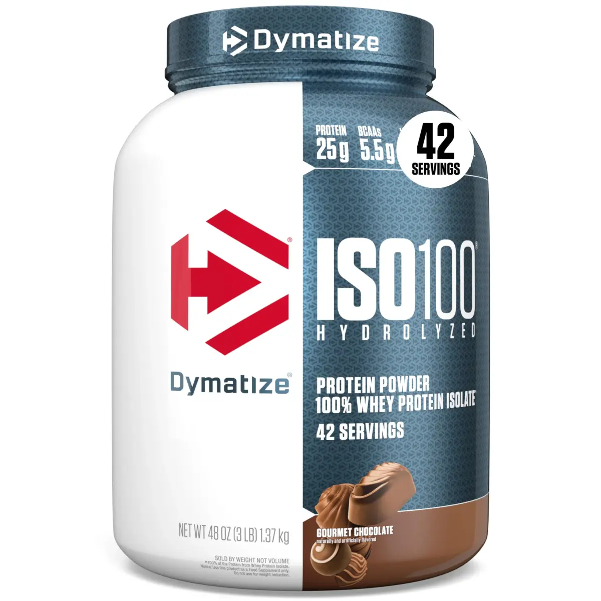 Dymatize ISO100 Gourmet Chocolate Whey Protein Isolate Powder 1.36 kg (3 lb) | Fast-Absorbing Muscle Fuel - main product image