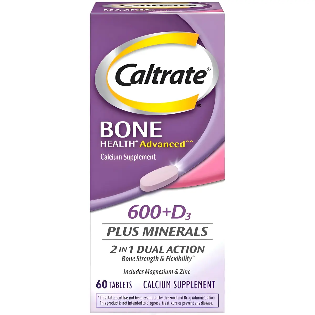 Caltrate 600+D3 Plus Minerals Calcium Vitamin D Supplement Tablets - 60 Count - main product image