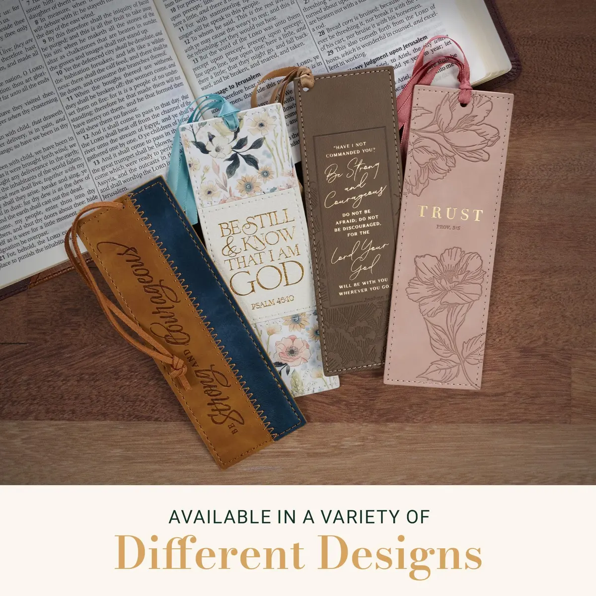 Christian Art Gifts Footprints Faux Leather Bookmark | Inspirational Faith Gift, 6.5 x 2.2 inches - view 6