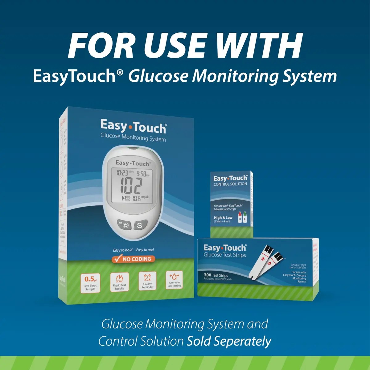 Easy Touch Glucose Test Strips (50ct) | Fast 5-Second Blood Sugar Results for India - view 2