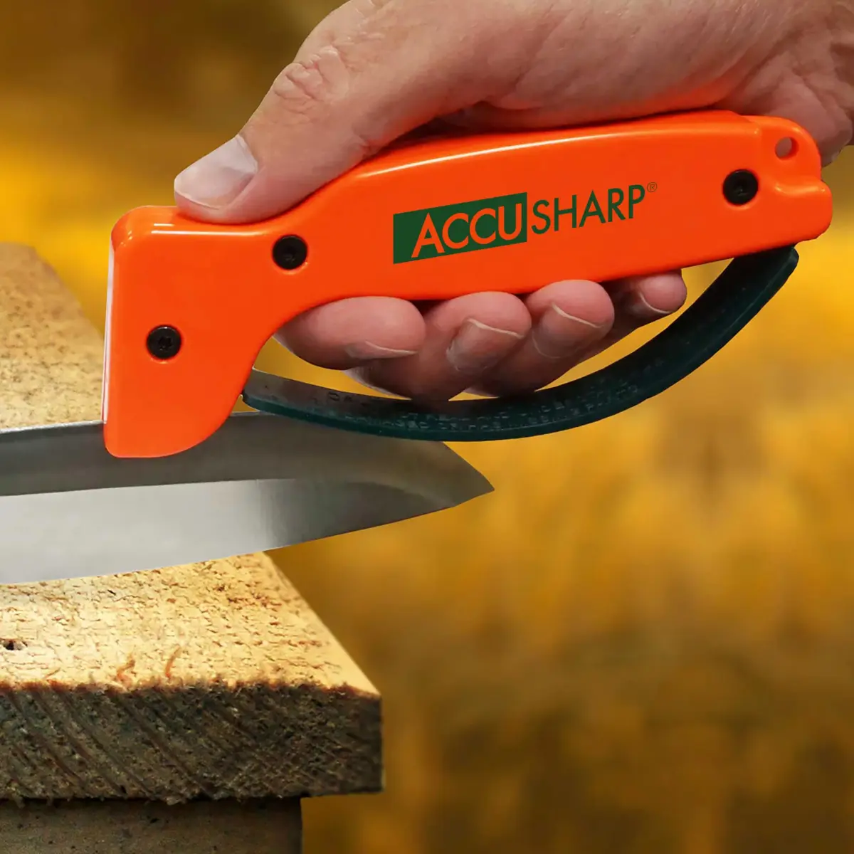 AccuSharp Knife Sharpener Blaze Orange | Sharpens Straight & Serrated Knives in 10 Seconds - view 7