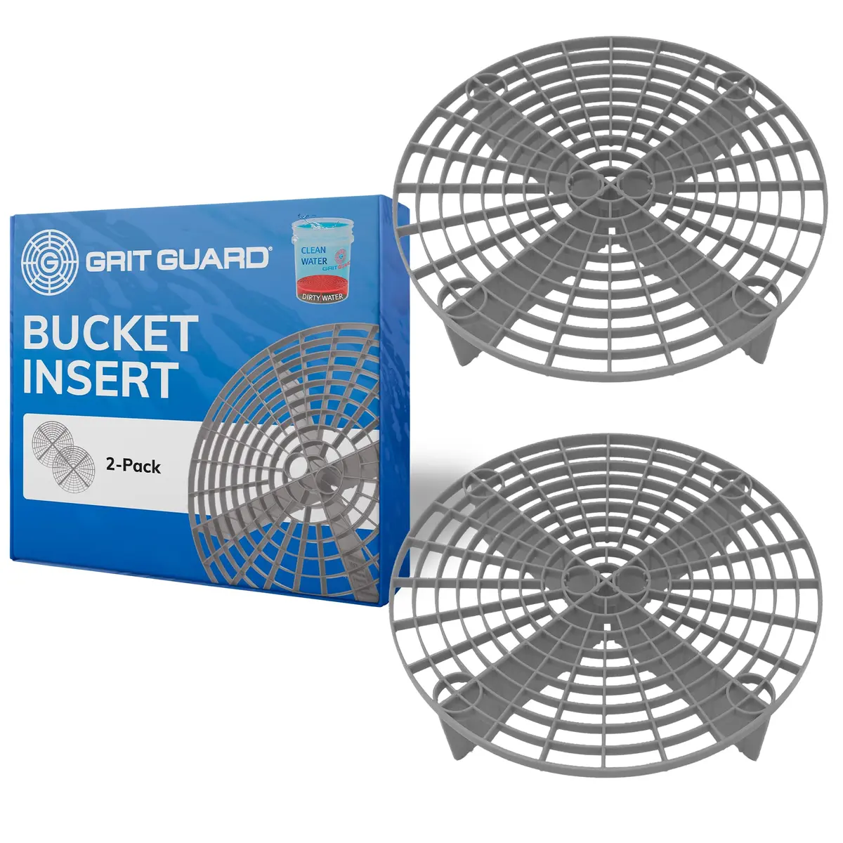 Grit Guard Silver Bucket Insert (2 Pack) | 10.5" Diameter (27.6 cm) | Prevents Scratches & Swirl Marks - main product image