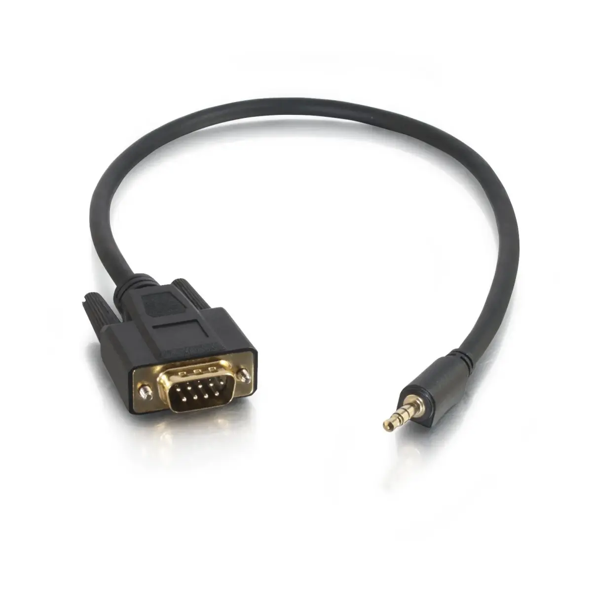 C2G Velocity DB9 Male to 3.5mm Male Serial RS232 Adapter Cable, Black 0.45m (1.5 Feet) - main product image