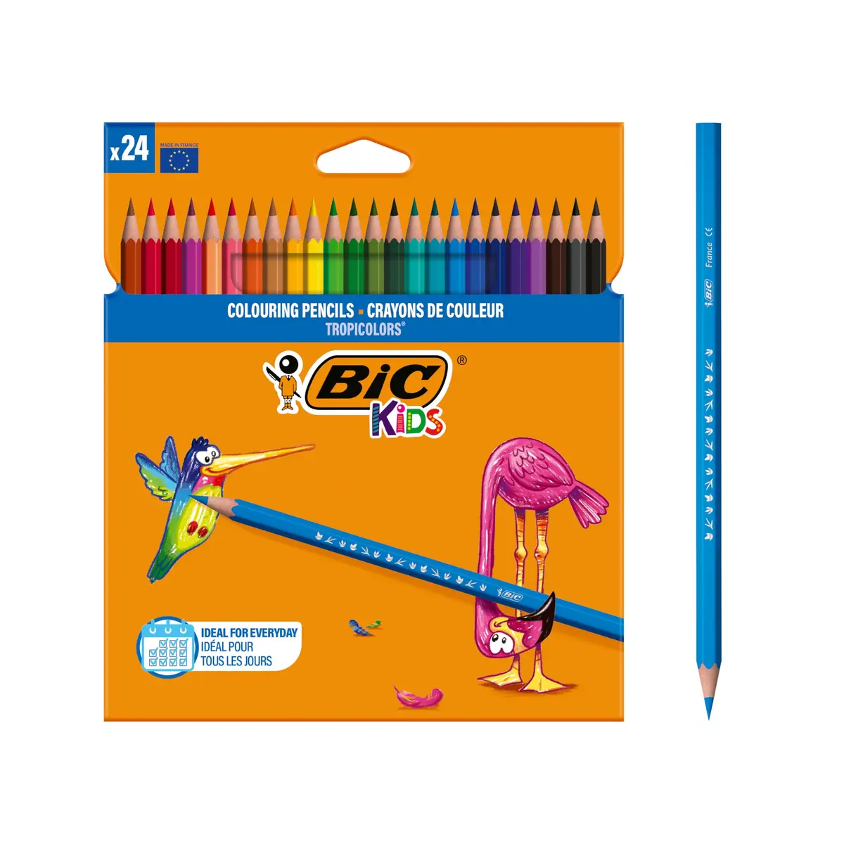 BIC Kids Tropicolors Colouring Pencils - Assorted Colours, Wallet of 24 | Bright, Non-Toxic, Easy to Hold - main product image