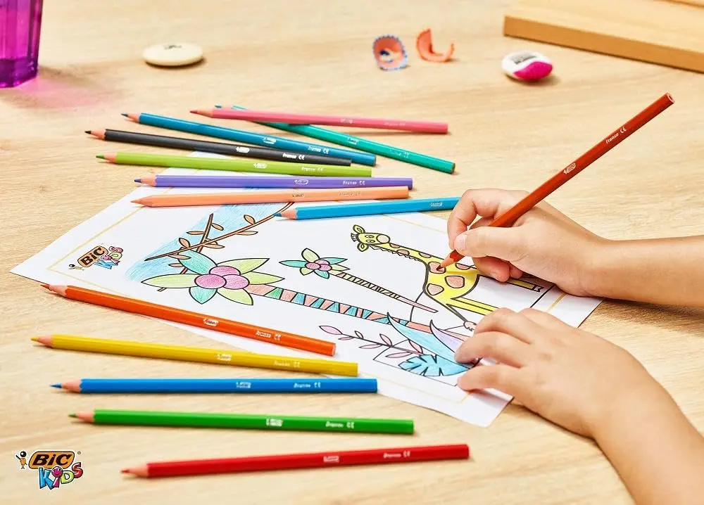 BIC Kids Tropicolors Colouring Pencils - Assorted Colours, Wallet of 24 | Bright, Non-Toxic, Easy to Hold - view 4