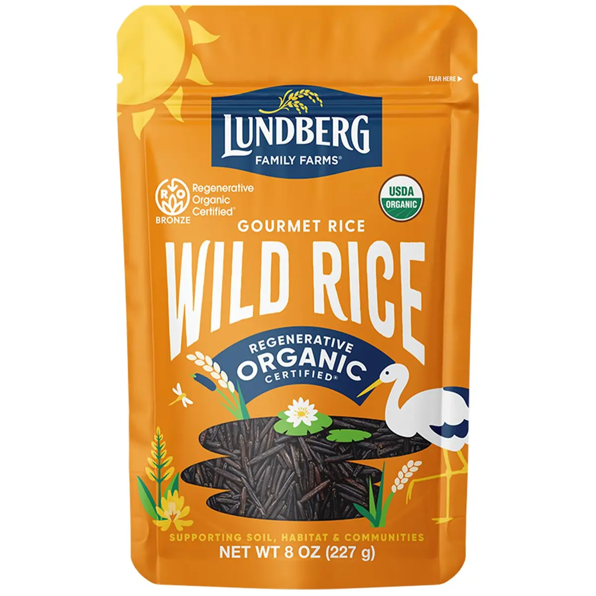 Lundberg Wild Rice, Regenerative Organic Certified – 8 Oz | California Cultivated Wild Black Rice, Whole Grain - main product image