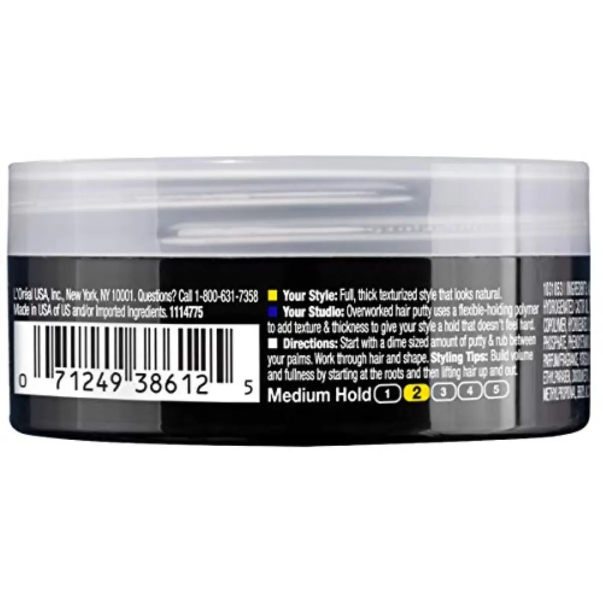 L'Oreal Paris Studio Line Texture and Control Overworked Hair Putty 51ml (1.7 Oz) (3 Pack) | Reworkable Hold for Textured Styles - view 2