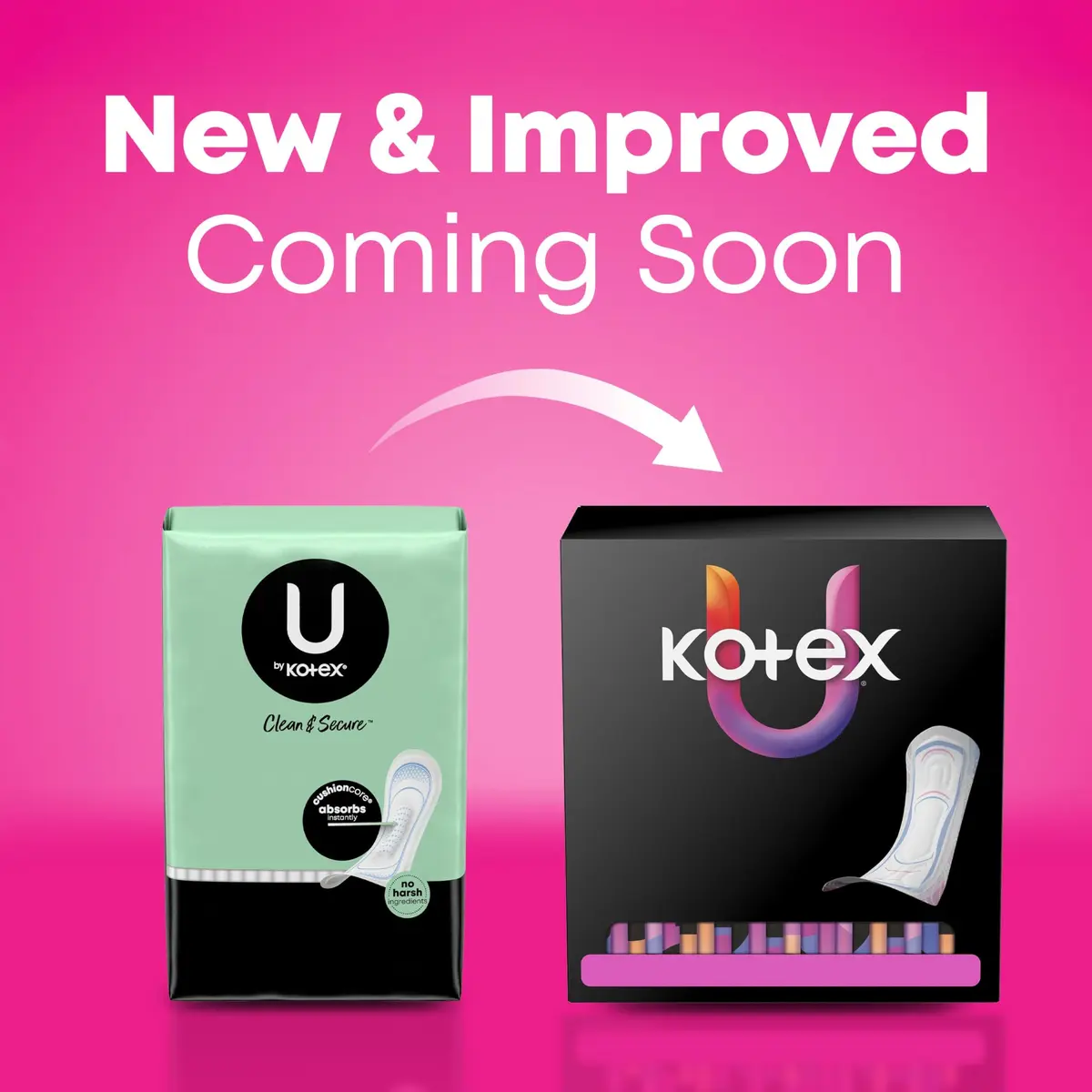 U by Kotex Clean & Secure Ultra Thin Pads Heavy Absorbency 56 Count | Dermatologist Tested & Hypoallergenic - view 2