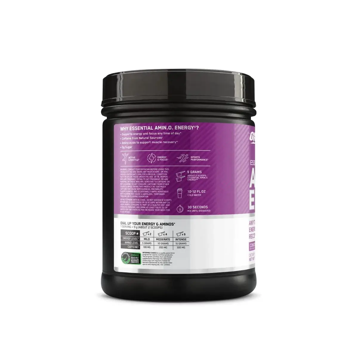 Optimum Nutrition Amino Energy Concord Grape 1.29 lb (585 g) | Energy & Muscle Recovery Blend - view 7